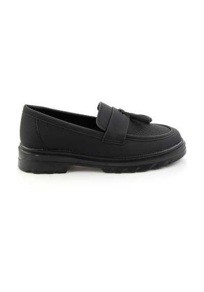 Bambi Siyah Kadın Loafer Ayakkabı K01536105137 Siyah