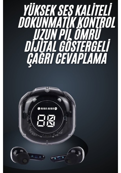 Ultrapods Led Göstergeli Oyuncu Kulaklığı Anc Destekli Bluetooth 5.3 Mh-hs8025-2193