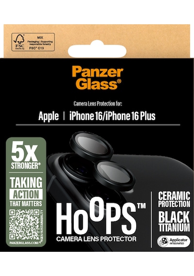Panzerglass Hoops Apple Uyumlu iPhone 16 16 Plus Seramik Kamera Lens Koruyucu