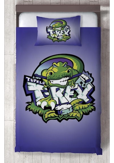 Mekta Home Bebek Ve Çocuk Odası T-rex Desenli Yatak Örtüsü Renkli