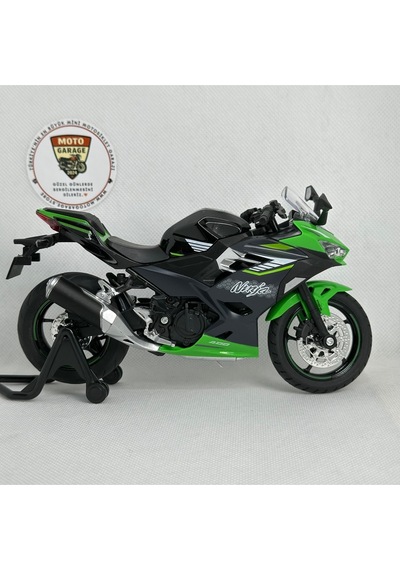 Kawasaki Ninja 400 1:12 Diecast Sesli Işıklı Motosiklet Modeli - Yeşil Siyah