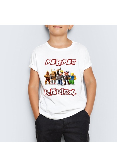 Isme Özel Roblox Baskılı Unisex Çocuk Tişört T-Shirt Mr-08 Çok Renkli