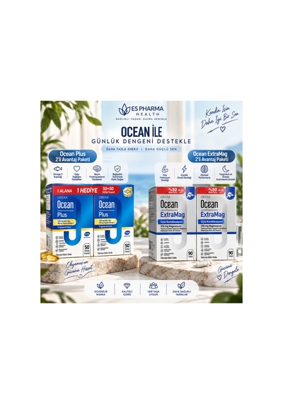 Plus Omega 3 50+50 Kapsül + Extramag Magnezyum 90+90 Tablet 2'li Set