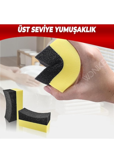 - Oto Lastik Parlatıcı Sünger 2'li Paket, U Şeklinde Eğimli Araba Lastiği Parlatıcı Sünger, Ara