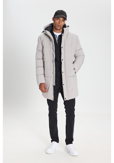 AC&Co / Altınyıldız Classics Erkek Tas Standart Fit Normal Kesim Kapüşonlu Dik Yaka Yan Cepli Kaban Taş AC&Co / Altınyıldız Classics Erkek Tas Standart Fit Normal Kesim Kapüşonlu Dik Yaka Yan Cepli Kaban Taş