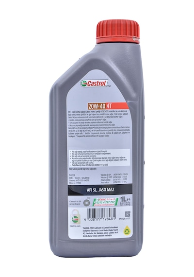 Castrol Actevo 4t 20w-40 4 Zamanlı Motosiklet Motor Yağı 1 Litre Jaso Ma2
