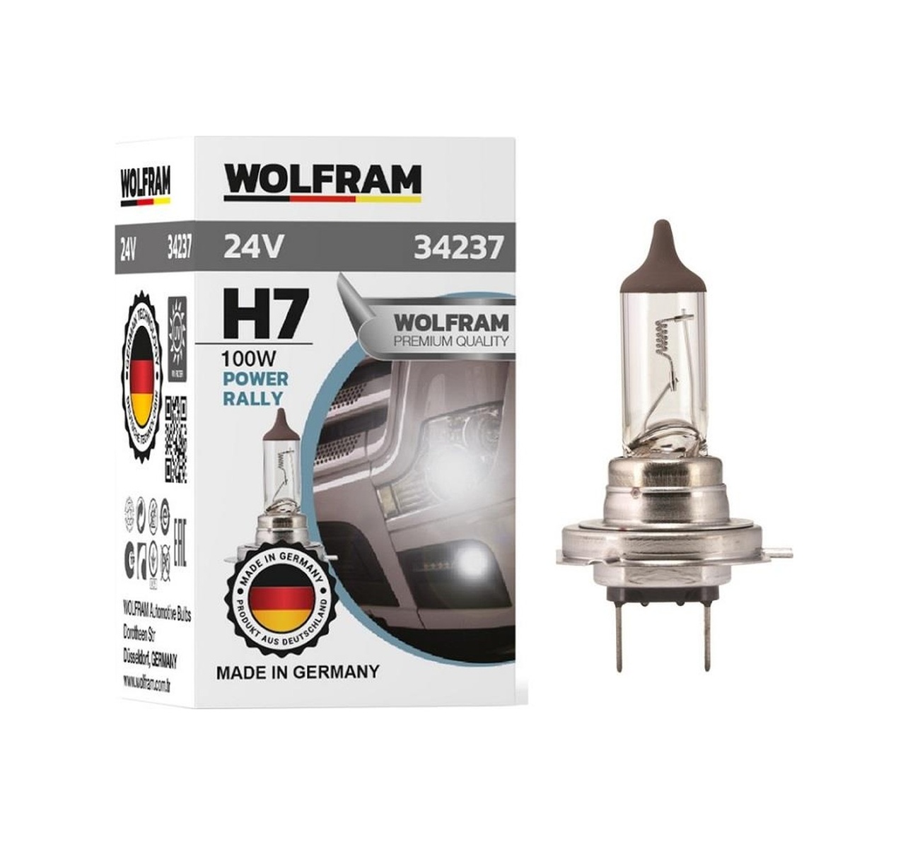 Wolfram 24v H7 Ampul 100w Germany