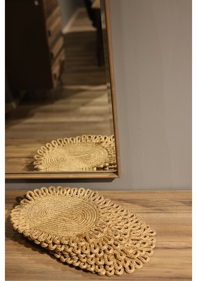 Dekoratif Şık 6lı Supla Seti Amerikan Servis Gold Oval Bukle Gold Oval Bukle