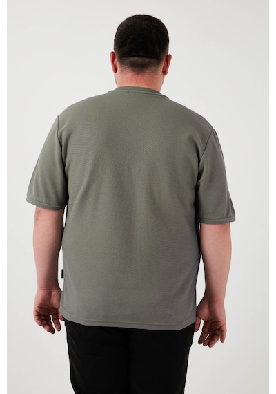 Buratti Büyük Beden Pamuklu Regular Fit Erkek T Shirt 5902653B Haki