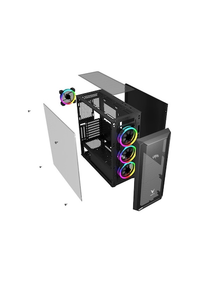 Gamers Arena Vento VG16AL Mesh 4x120 MM RGB Fan E-ATX Gamıng Kasa