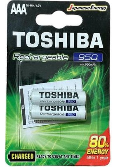 Toshıba 1.2v 950 Mah Ni-mh Aaa Şarj Edilebilir İnce Kalem Pil 2'l