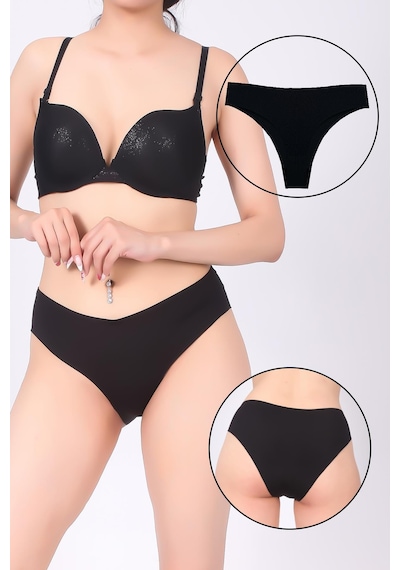 Sensu Kadın Yapıştırma Lazer Kesim Külot - Kts4055 Sıyah