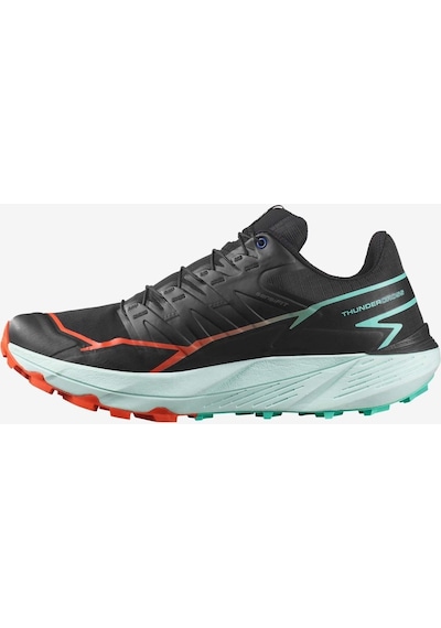 Salomon Thundercross Black/cherry Tomato/electric Green Erk Patika Koşusu Ayakkabısı L47560900 Siyah
