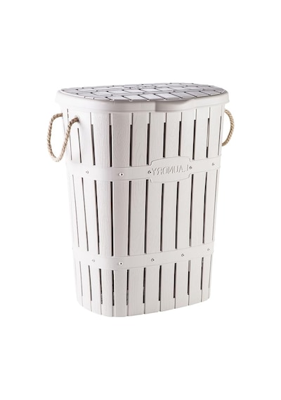 Kastamonu Plastik Bambu Halatlı Kirli Çamaşır Sepeti 65 L-beyaz