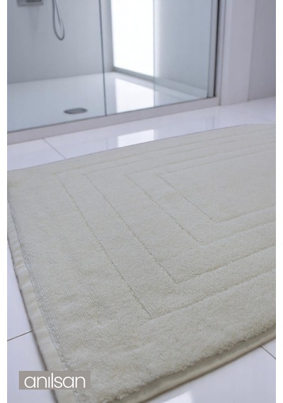 Alora Bej Büyük Ayak Havlusu - 130x60 Cm , 920 Gr %100 Pamuk, Spa Ve Otel Banyo Paspası, Bej