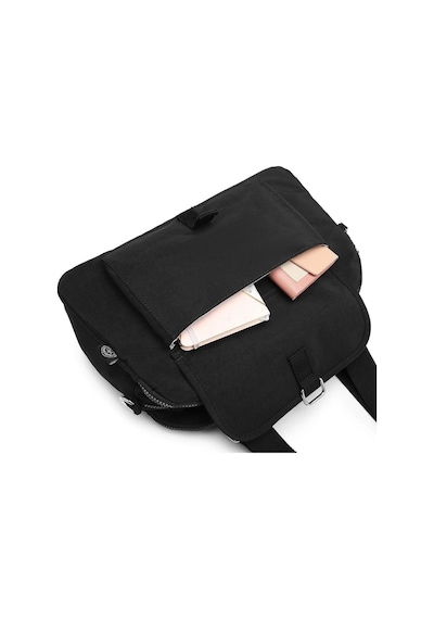 Smart Bags Orta Boy Çok Cepli Su Geçirmez Hafif Krınkıl Kumaş Kadın Omuz Çantası Lacivert
