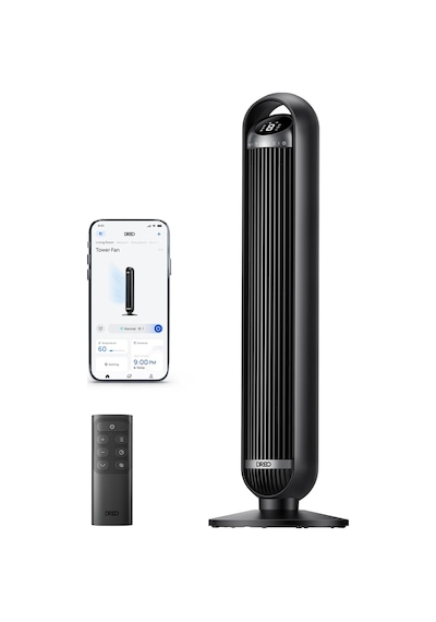 Dreo 25 Db Akıllı Sessiz Kule Tipi Fan, 8 M/s Hava Akışı, 8 Hız Kademesi, 4 Çalışma Modu, Dc Motorlu Serinletme