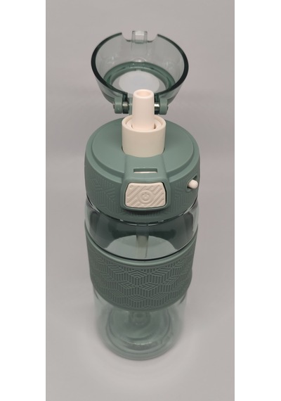 Shotay St-7202 600ml Tritan Yeşil Şeffaf Matara Taşıma Aparatlı Yeşil