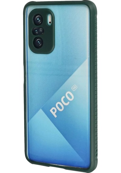Newface Xiaomi Poco F3 Kılıf Miami Şeffaf Silikon - Koyu Yeşil