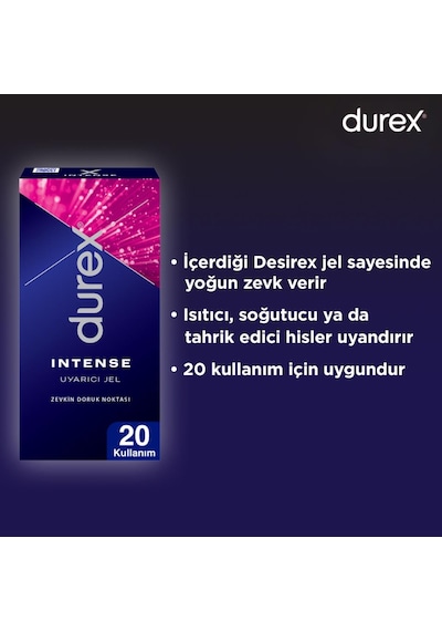 Durex Yakın Hisset İnce Prezervatif 30'lu + Durex Intense Jel 10 ML