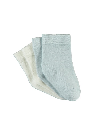 Civil Baby Bebek 2'li Çorap Set 6-18 Ay Ekru-Mavi D3a83041323s1-3 Ekru - Mavi