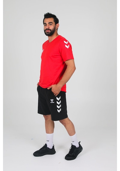 Hummel Armin Pamuklu Bisiklet Yaka Tişört Kırmızı