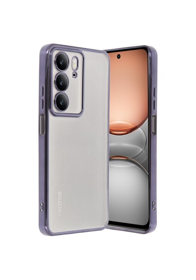 Realme C75 4g Uyumlu Kılıf Lensli Silikon - Mor