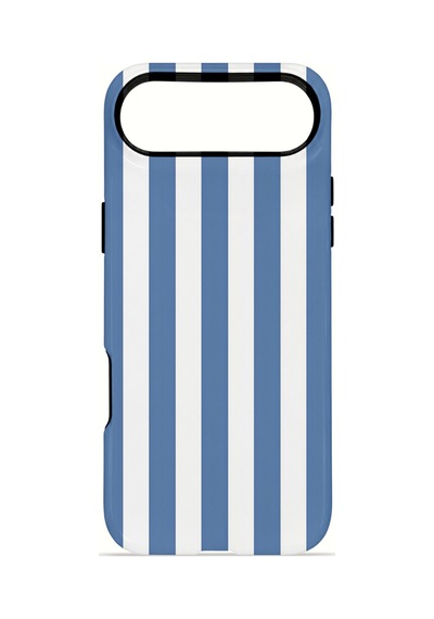 Apple iPhone Uyumlu 17 Air Vorian Çift Katmanlı Magsafe Kılıf Blue Marina Stripe