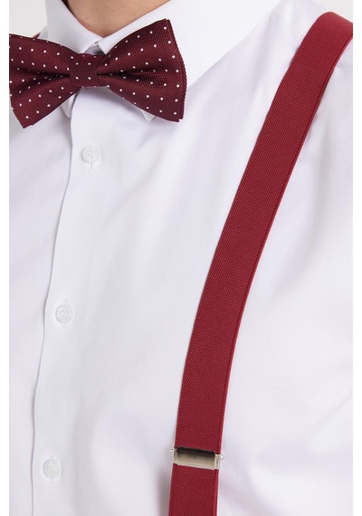 Tudors Erkek Slim Fit Premium Likralı Pamuk Saten Beyaz Gömlek-35736 Beyaz