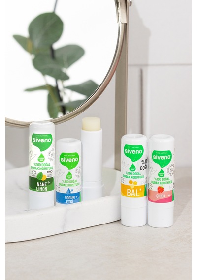 Siveno %100 Doğal Dudak Koruyucu Bal Bitkisel Lip Balm Dudak Kremi Nemlendirici Parlatıcı Onarıcı 6 G