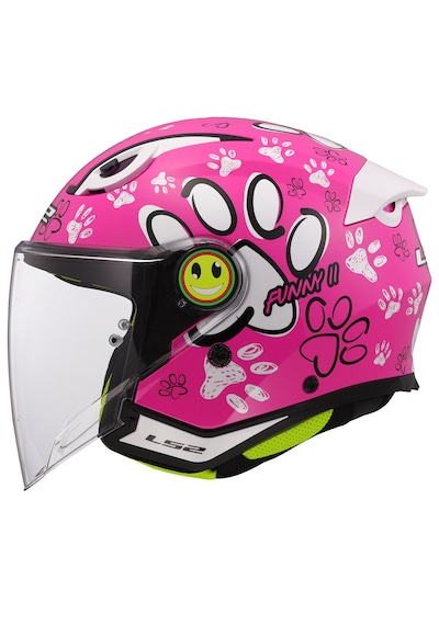 Ls2 Funny 2 Paws Çocuk Motosiklet Kaskı Pembe Pembe