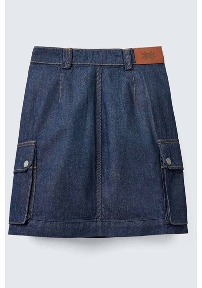 United Colors of Benetton Bn Cepli Denim Mini Etek Çok Renkli