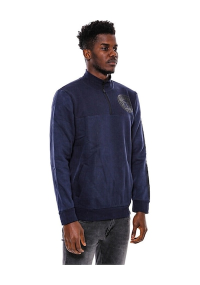 Wessi Lacivert Fermuarlı Baskılı Sweatshirt Lacivert