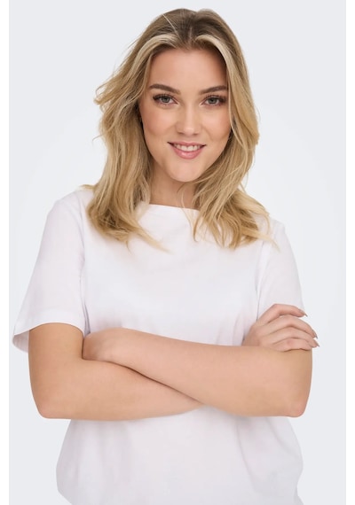 Only Kadın Bisiklet Yaka Beyaz T-shirt - 15270390 Beyaz Only Kadın Bisiklet Yaka Beyaz T-shirt - 15270390 Beyaz