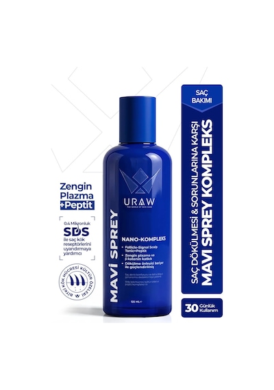 Uraw Saç Kökü Aktivasyonunu Destekleyen Gelişmiş Kompleks Mavi Sprey 125 ML