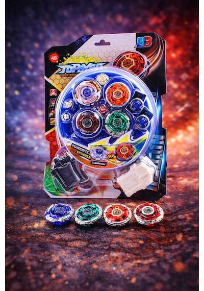 Metal Fusion Tornado Clash 5d Arenalı 4 Lü Beyblade Oyuncak Seti Çift Fırlatıcılı Set