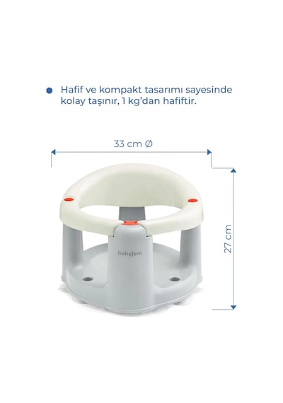 Babyjem Önden Açılır Banyo ve Mama Oturağı Ve Hediye Minderli - 2 li Set Kum Beji Çok Renkli