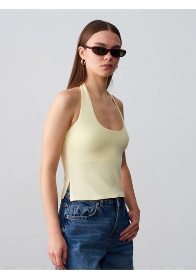 Dilvin 32726 Halter Yaka Top-açık Sarı