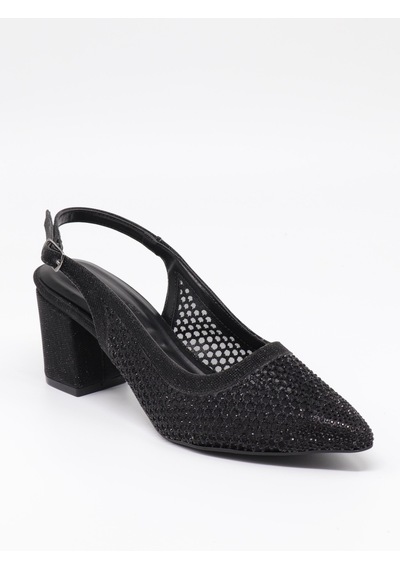 Nesilshoes Nesil Shoes Özma 4045 Siyah Topuklu A. Açık Kadın Ayakkabı