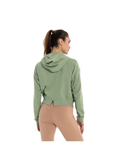 Inguz Kapüşonlu Organik Pamuk Hoodie Su Yeşili