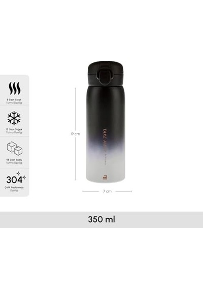 Skyfall Çelik Sızdırmaz Siyah Termos 350 Ml Açık Beyaz