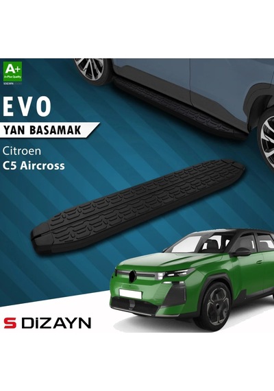 S-dizayn Citroen C5 Aircross 2 Hybrid Benzinli Evo Siyah Yan Basamak 193 Cm 2025 Üzeri A+ Kalite