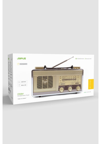 Jopus Nostaljik Görünümlü El Fenerli Radyolu Bluetooth Hoparlör Older