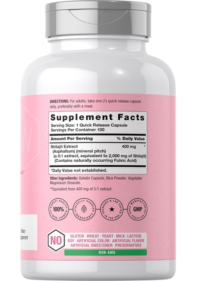 Horbaach Shilajit For Women 5:1 Extract 100 Capsules 2000mg
