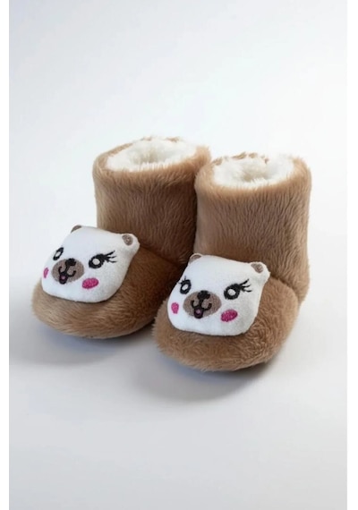 Çocuk Ev Botu, Ayıcık Peluş Bot, Polar Ayı Desenli Rahat Ve Kaymaz Tabanlı, Bebek Ve Çocuk Panda