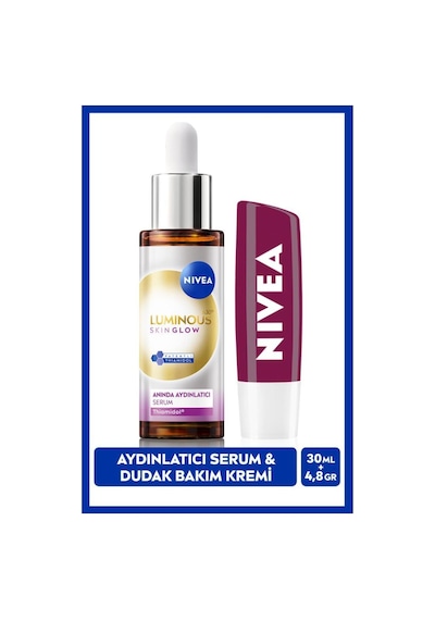 Luminous630 Skin Glow Anında Aydınlatıcı Serum 30ml Ve Böğürtlen Nemlendirici Dudak Bakım Kremi4,8gr
