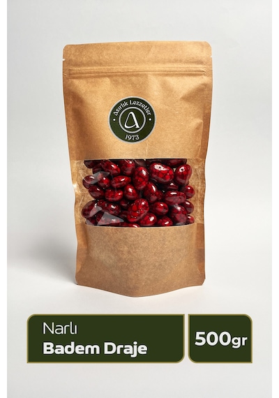 Narlı Badem Draje - İri Badem Ve Nar Lezzeti 500gr