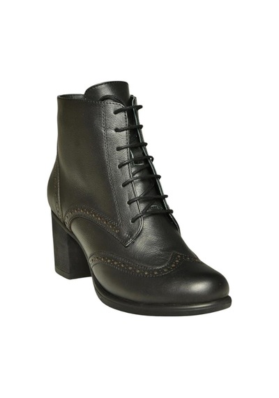 Fox Shoes V468300903 Siyah Hakiki Deri Kalın Topuklu Kadın Bot Siyah-hakiki Deri