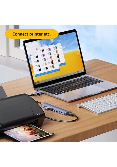 Usb 8'i 1 Arada Hub 3.0 Usb C Hub Dock İstasyonu Yüksek Hızlı İletim Usb 8in1 Hub Usb Ac