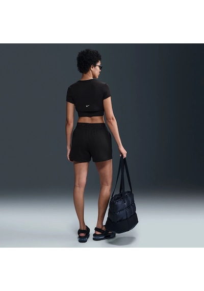 Nike Chill French Terry 4" Short Kadın Boxer Detaylı Şort-sportxstore Siyah